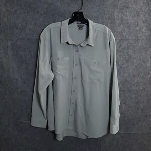 Eddie Bauer Button Down Long Sleeve Shirt Womens Sz 2XL Modern Classic Fit